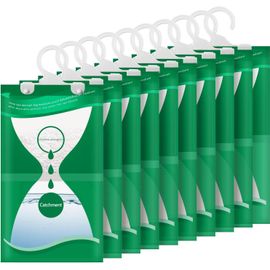 Sachet Déshumidificateur 10 Pack,Déshumidificateurs d'armoire,Absorbeur d'humidité Déshumidificateur Suspendu Anti-Moisissure Sachet Anti Humidité pour placard,les Sous-sols,Placards,Buanderies