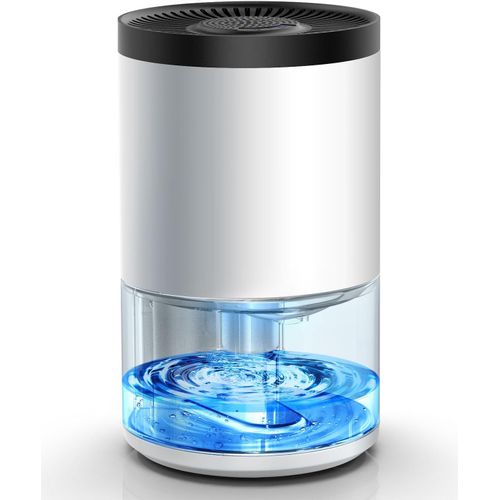 KALANKA-Déhumidificateur 1000ml, Déhumidificateurs pour la maison, Auto Off & Lumière LED colorée, Petit déshumidificateur de salle de bains, Blanc