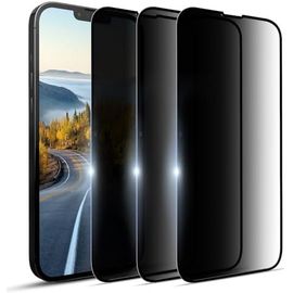 Kal-[Lot De 3 Films De Protection D'écran Pour Iphone 7 Plus/Iphone 8 Plus En Verre Trempé, Anti-Espion, Anti-Rayures, Surface Brillante, Résistant Aux Rayures, Haute Sensibilité, Noir