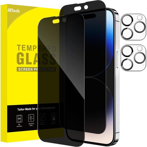 Verre Trempé Anti-Espion Pour Iphone 14 Pro Max 6,7 Pouces Avec Protecteur Objectif Caméra Arrière, Couverture Complète, Film Protection Écran, 2 Pièces Chacun