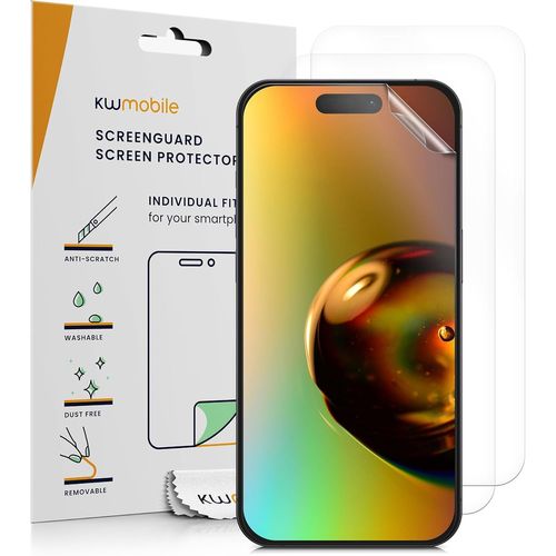 Pps-Film Protection Écran Téléphone Compatible Avec Iphone 15 Pro Film Écran - Set 3x Film Transparent En Plastique