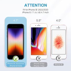 Sjzg-3 Pièces Verre Trempé Pour Iphone Se 2022/2020, Iphone 8/7/6s, Vitre Protection Pour Iphone Se 3/2, Film Protection Ecran