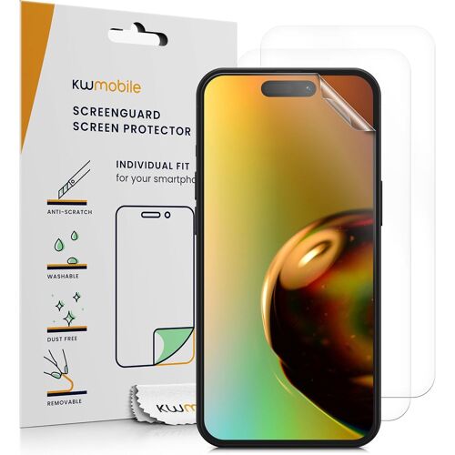 CAUC-Film Protection écran téléphone Compatible avec iPhone 15 Plus Film écran - Set 3X Film Transparent en Plastique