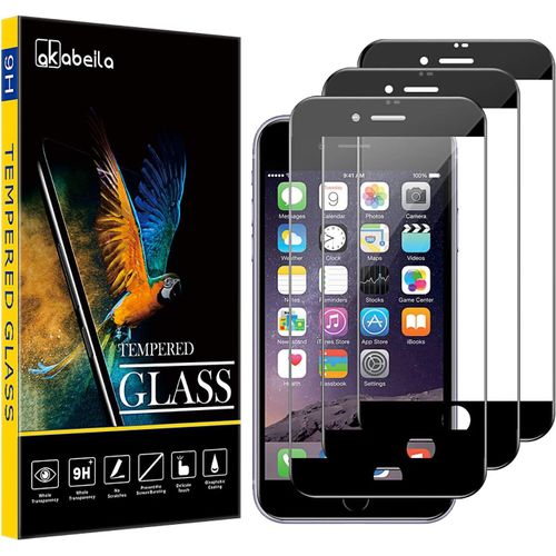 KAL-Verre Trempé Compatible Pour Iphone 7 Plus Pièces Film Protection Écran Per Iphone 8 Plus Full Couverture Complète Hd Sans Bulles 9H Dureté Verre Trempé Écran Protecteur Vitre, Noir