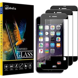 Kal-Verre Trempé Compatible Pour Iphone 7 Plus Pièces Film Protection Écran Per Iphone 8 Plus Full Couverture Complète Hd Sans Bulles 9h Dureté Verre Trempé Écran Protecteur Vitre, Noir
