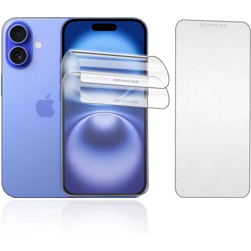 Kal-Mat Film Hydrogel Pour Iphone 16, 2 Pièces Tpu Film Protection Écran Matte, Flexible Film De Protection D'écran, Antireflets, Anti-Traces