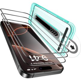 Kal-Pièces Verre Trempé Pour Iphone 16 Pro, Protecteur D'écran Dureté 9hincassable De Qualité Militairecouverture Complète, Plateau D'ajustement, Transparence Hd, Anti Rayures
