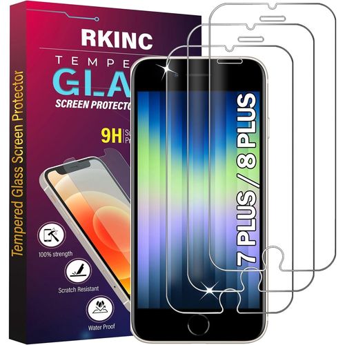 Verre Trempé [Lot De 3] Pour Iphone 7 Plus / 8 Plus / 6 Plus / 6s Plus, Film Protection Écran, Dureté 9h 0,33 Mm Hd Glass [Garantie À Vie][Sans Bulles D'air][Résistant Aux Rayures]