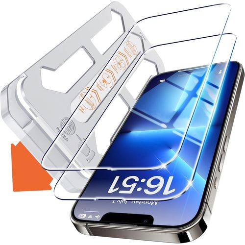 Flash Fit Tempered Glass Anti-Blue Light For Iphone 13 Pro (6.7 Inches), Glass Screen Protector [Pack Of 2] Full Coverage 2.5d Reduces Eye Strain