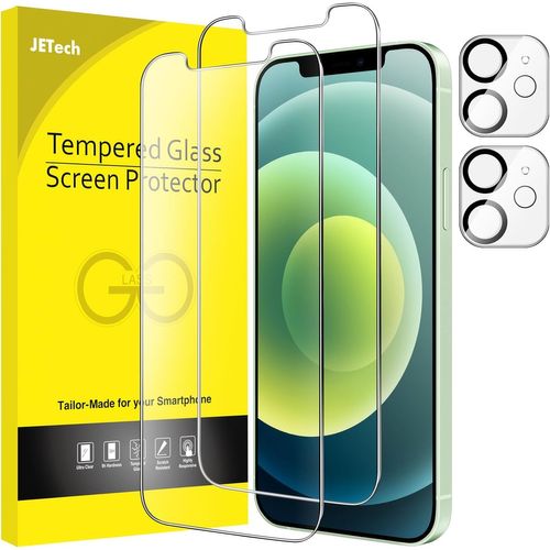 Verre Trempé Pour Iphone 12 Mini 5,4 Pouces Avec Protecteur D'objectif De Caméra, 9h Film En Protection Écran, Hd Transparent, 2 Pièces Chacun