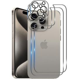 Kal-Arrière Verre Trempé(2)+Caméra Arrière Protecteur(2) Pour Iphone 16 Pro Arrière Film Protection D`Écran, Sans Bulles, 9h Dureté, Ultra Résistant Vitre Protection Pour Iphone16 Pro
