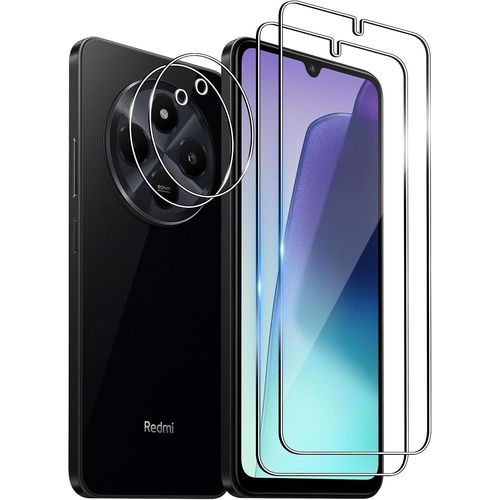 Kal-Verre Trempé Pour Xiaomi Redmi 14c 4g / Redmi A4 5g/ Poco C75, 2 Pièces Protection Écran Et 2 Pièces Caméra Arrière Protecteur, Dureté 9h, Anti - Rayures, Hd Transparent Verre