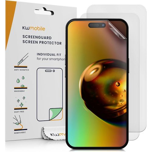 Kal-3x Film Protection Compatible Avec Apple Iphone 16-3x Film De Protection D'écran Mat Pour Téléphone En Plastique
