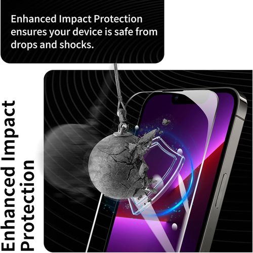 2 Protecteurs D'Écran Pour Iphone 13 Pro + 2 Protecteurs D'Objectif D'Appareil Photo + 1 Film Arrière En Verre Trempé + 1 Cadre D'Installation, Dureté 9H, Compatible Avec Les Coques Hd, Transparent