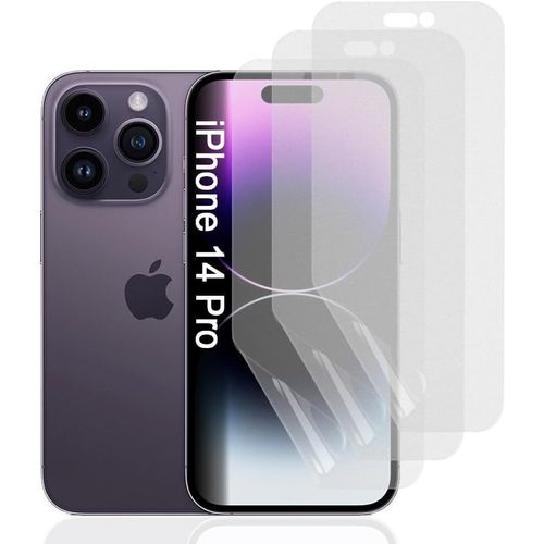Film De Protection D'écran Hydrogel Mat Pour Iphone 14 Pro, 3 Pièces Anti-Rayures, Anti-Éblouissement, Film De Protection Tpu, Film Hydrogel Haute Sensibilité Anti-Empreintes Digitales