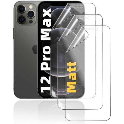 Kal-Mat Film Hydrogel Pour Iphone 12 Pro Max, 3 Pièces Tpu Film Protection Écran Matte, Flexible Film De Protection D'écran, Antireflets, Anti-Traces