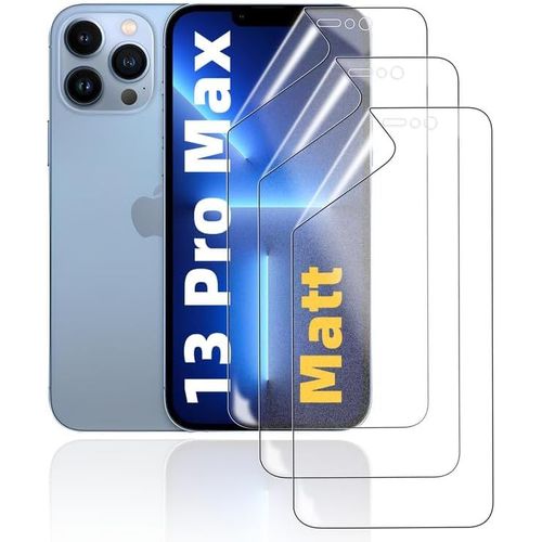 Kal-Mat Film Hydrogel Pour Iphone 13 Pro Max, 3 Pièces Tpu Film Protection Écran Matte, Flexible Film De Protection D'écran, Antireflets, Anti-Traces