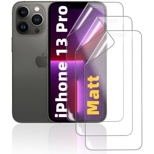 Kal-Mat Film Hydrogel Pour Iphone 13 Pro, 3 Pièces Tpu Film Protection Écran Matte, Flexible Film De Protection D'écran, Antireflets, Anti-Traces