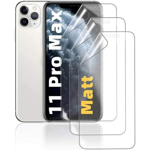 Kal-Mat Film Hydrogel Pour Iphone 11 Pro Max, 3 Pièces Tpu Film Protection Écran Matte, Flexible Film De Protection D'écran, Antireflets, Anti-Traces
