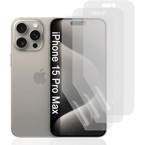 Kal-Film De Protection D'écran Hydrogel Mat Pour Iphone 15 Pro Max, 3 Pièces Anti-Rayures, Anti-Éblouissement, Film De Protection Tpu, Film Hydrogel Haute Sensibilité Anti-Empreintes Digitales