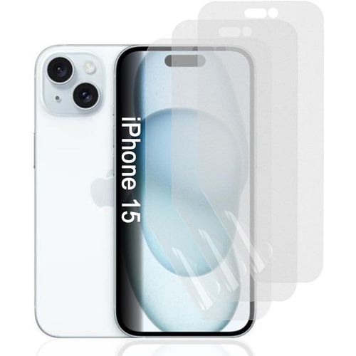 Kal-Film De Protection D'écran Hydrogel Mat Pour Iphone 15, 3 Pièces Anti-Rayures, Anti-Éblouissement, Film De Protection Tpu, Film Hydrogel Haute Sensibilité Anti-Empreintes Digitales