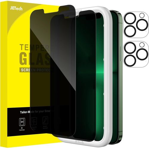 Verre Trempé Anti-Espion Pour Iphone 13 Pro 6,1 Pouces Avec Protection Objectif Caméra Arrière, Film Protection Écran, Outil D'installation, 2 Pièces Chacun