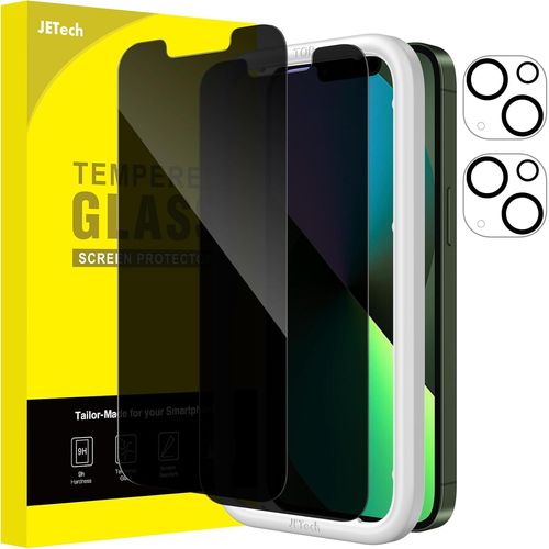 Verre Trempé Anti-Espion Pour Iphone 13 Mini 5,4 Pouces Avec Protection Objectif Caméra Arrière, Film Protection Écran, Outil D'installation, 2 Pièces Chacun