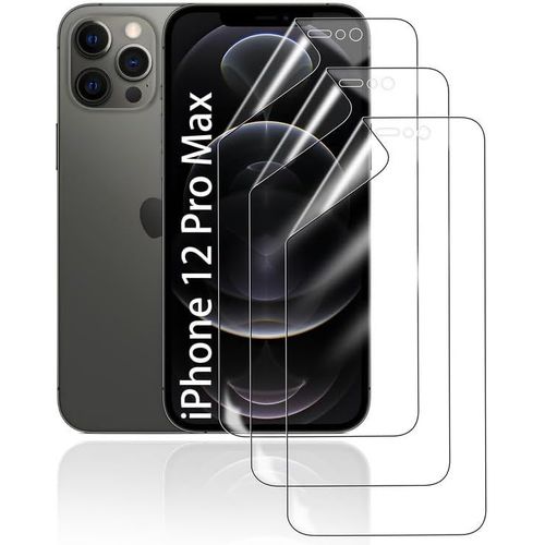 Kal-Film De Protection D'écran Hydrogel Pour Iphone 12 Pro Max, 3 Pièces Tpu Souple Transparent Hd Anti-Bulles Anti-Rayures Anti-Traces De Doigts Auto-Réparatrice