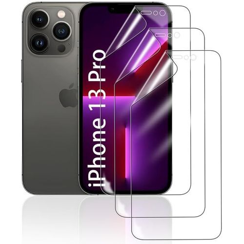 Kal-Films De Protection D'écran Pour Iphone 13 Pro, 3 Pièces Film Hydrogel Transparent Hd Souple En Tpu Film De Protection D'écran Anti-Rayures Anti-Traces De Doigts Auto-Réparatrice