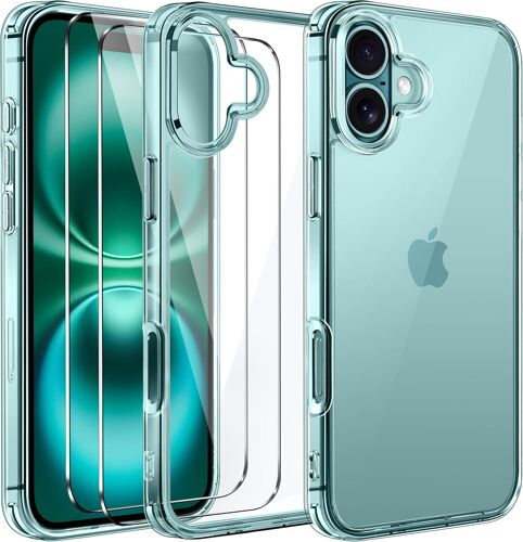Clair Coque 17 Air, avec 2 Pièces Protection, Anti-Jaunissement Protection Militaire Étui de Mince Bumper Housse - Transparente