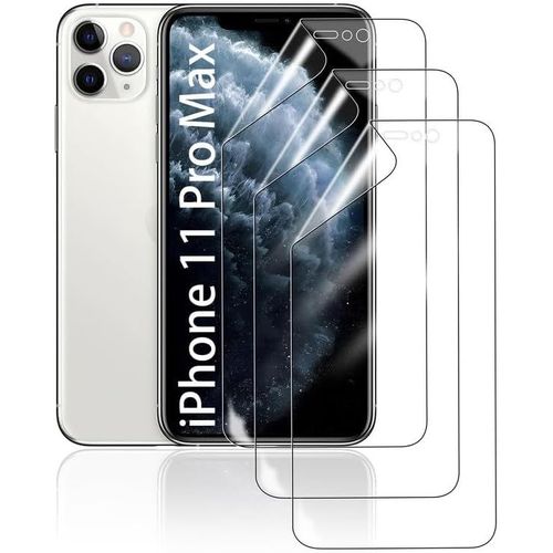 Kal-Film De Protection D'écran Hydrogel Pour Iphone 11 Pro Max, 3 Pièces Tpu Souple Transparent Hd Anti-Bulles Anti-Rayures Anti-Traces De Doigts Auto-Réparatrice