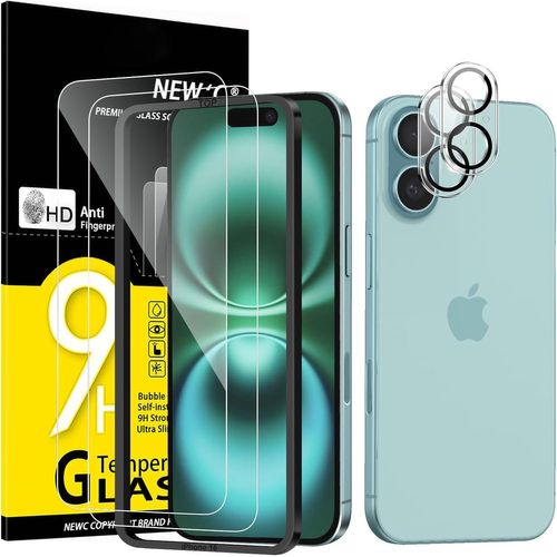 Ckl-Kit De 4,2 X Verre Trempé Pour Iphone 16 (6,1 Pouces) Et 2 X Protection Caméra Arrière - Anti Rayures - Sans Bulles D'air -Ultra Résistant - Dureté 9h Glass