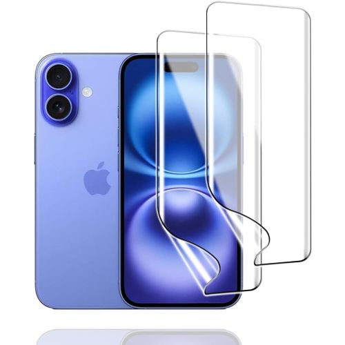 Kal-Film De Protection Hydrogel Pour Iphone 16, 2pcs Protection Ecran En Hydrogel Hd Transparent Flexible Tpu Protections D'écran, Film Hydrogel Anti-Rayures