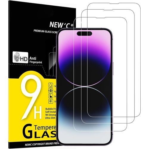 Kal-Lot De 3, Verre Trempé Pour Iphone 14 Pro Max (6,7""), Film Protection Écran -Sans Bulles D'air -Ultra Résistant (0,33mm Hd Ultra Transparent) Dureté 9h Glass