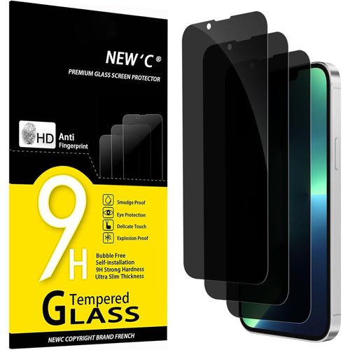 AEFJ-Lot de 3, Verre Trempé Anti-Espion pour iPhone 13 Pro Max,iPhone 14 Plus (6,7 Pouces), Angle de Confidentialité 28 Degrés Amélioré, Dureté Ultra-Résistante 9H, Sans Bulles