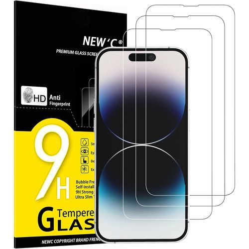Lot De 3, Verre Trempé Pour Iphone 14 Pro (6,1), Film Protection Écran -Sans Bulles D'air -Ultra Résistant (0,33mm Hd Ultra Transparent) Dureté 9h Glass