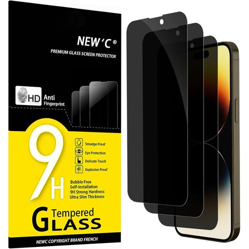 Sjzg-Lot De 3, Verre Trempé Anti-Espion Pour Iphone 14 Pro Max (6,7 Pouces), Angle De Confidentialité 28 Degrés Amélioré, Dureté Ultra-Résistante 9h, Sans Bulles