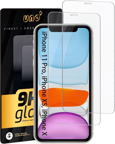 [2 Pack] iPhone 11 Pro Screen Protector, iPhone XS, X, Tempered Glass Screen Protector, Ultra Tough 9H Tempered Glass, Anti-Scratch, Bubble Free, Anti-Fingerprint, High Respontivity, HD Definition