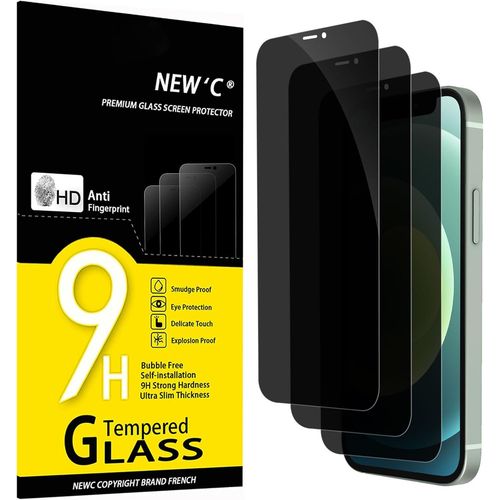 CAUC-Lot de 3, Verre Trempé Anti-Espion pour iPhone 12 Mini (5,4 Pouces), Angle de Confidentialité 28 Degrés Amélioré, Dureté Ultra-Résistante 9H, Sans Bulles