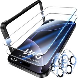 Kal-Pour Iphone 16 Pro Verre Trempé -2 Pièces Protection Ecran 2 Pièces Verre Trempé Protection D'objectif, Compatible Avec Id D'empreintes Digitales