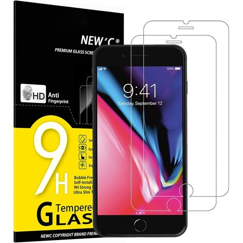 Lot De 2, Verre Trempé Pour Iphone 7 Plus Et Iphone 8 Plus, Film Protection Écran Sans Bulles D'air Ultra Résistant (0,33mm Hd Ultra Transparent) Dureté 9h Glass