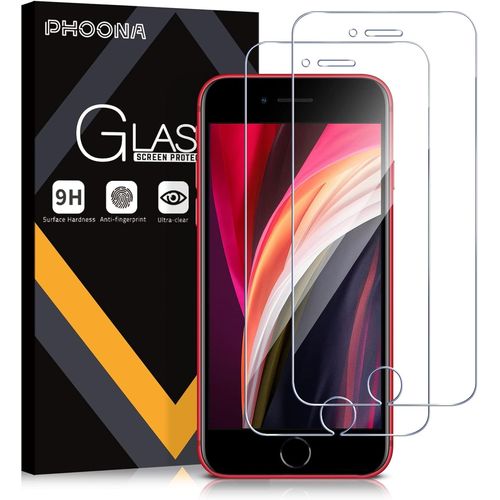 Kal-Verre Trempé Pour Iphone 7/8/Se2020, Lot De 2 Iphone 7/8/Se2020 Verre Trempé Protections D'écran, Dureté 9h Glass, Anti Rayures, Sans Bulles, Haute Définition(4,7 Pouces)