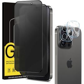 Verre Trempé Pour Iphone 15 Pro Max Anti Espion Mat Et Avec Caméra Arrière Protecteur [2+2 Pièce],Mate Anti-Espion Vitre Protection Écran Matte Anti-Reflet Dureté 11h Anti Rayures Anti-Spy
