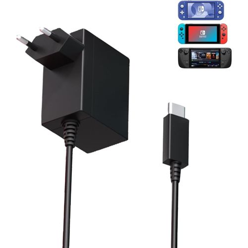 Chargeur Switch, 39w Rapide Chargeur Pour Nintendo Switch Compatible Avec Switch/Switch Oled/Switch Lite/Switch Dock (Prise En Charge Du Mode Tv) Et Switch Pro Contrôleur Avec 1.5m Usb C Câble