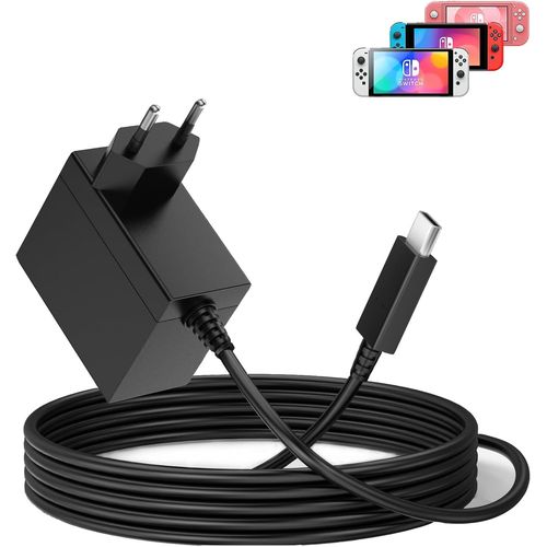 Chargeur Switch, 45w Rapide Chargeur Pour Nintendo Switch Compatible Avec Switch/Switch Oled/Switch Lite/Switch Dock (Prise En Charge Du Mode Tv) Et Switch Pro Contrôleur Avec 1.5m Usb C Câble