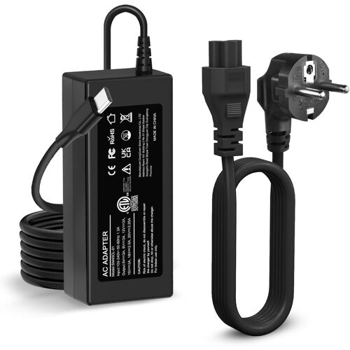 KALANKA-Chargeur USB-C 45W Compatible avec Chromebook Lenovo, HP, Acer, Samsung, ASUS, Dell, Google câble d'alimentation Universel et Adaptateur CA