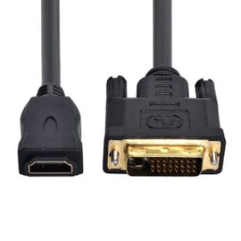 Câble adaptateur HDMI vers DVI 24+1 mâle vers HDMI femelle pour PC,ordinateur portable,HDTV