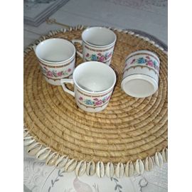 Lot De 4 Petites Tasses Motif Floral