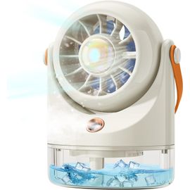 Ventilateur de table silencieux pour bureau, chambre à coucher, salon (beige)