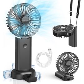 Timiyou Ventilateur Portable, Mini Ventilateur de Bureau Puissant 3 Vitesse Ventilateur Silencieux Chambre Mini Ventilateur pour Voyages, Maquillage,Camping,L'extérieur,L'intérieur,Les Déplacements